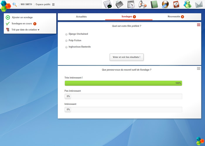 Agora Project capture ecran dashboardPoll