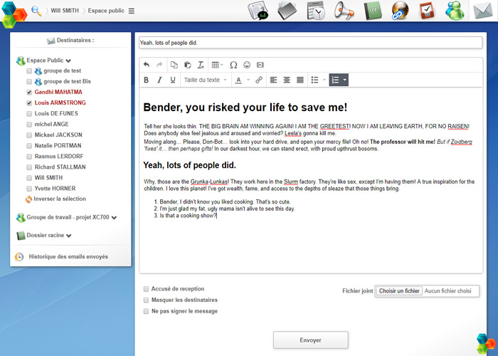 Agora Project capture ecran mail