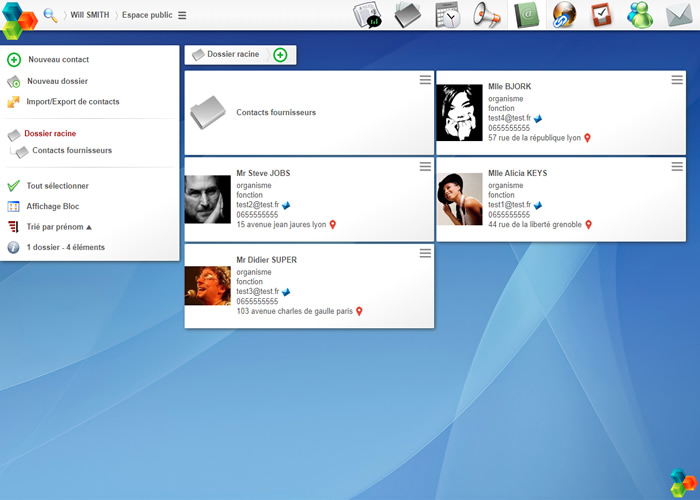 Agora Project capture ecran contact