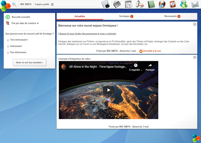 Agora Project capture ecran dashboard