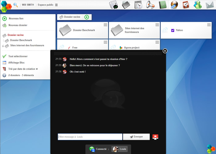 Agora Project capture ecran messenger